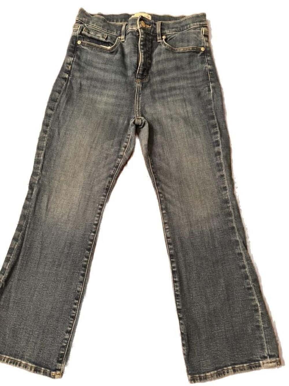 LOFT The Kick Crop High-Rise Medium Wash Jeans Size 29P broken in

H1008